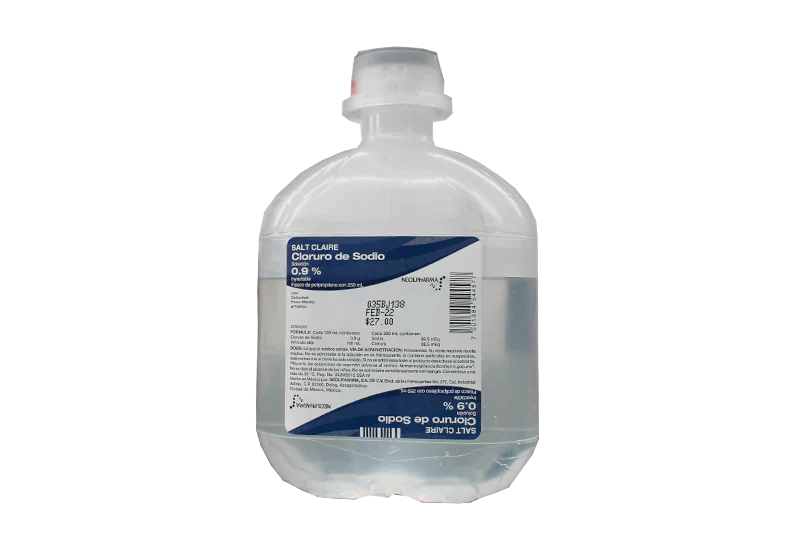 Cloruro de Sodio 250 ml, Lab. NeolPharma (Cloruro de Sodio 0.9 g / 100 ml)