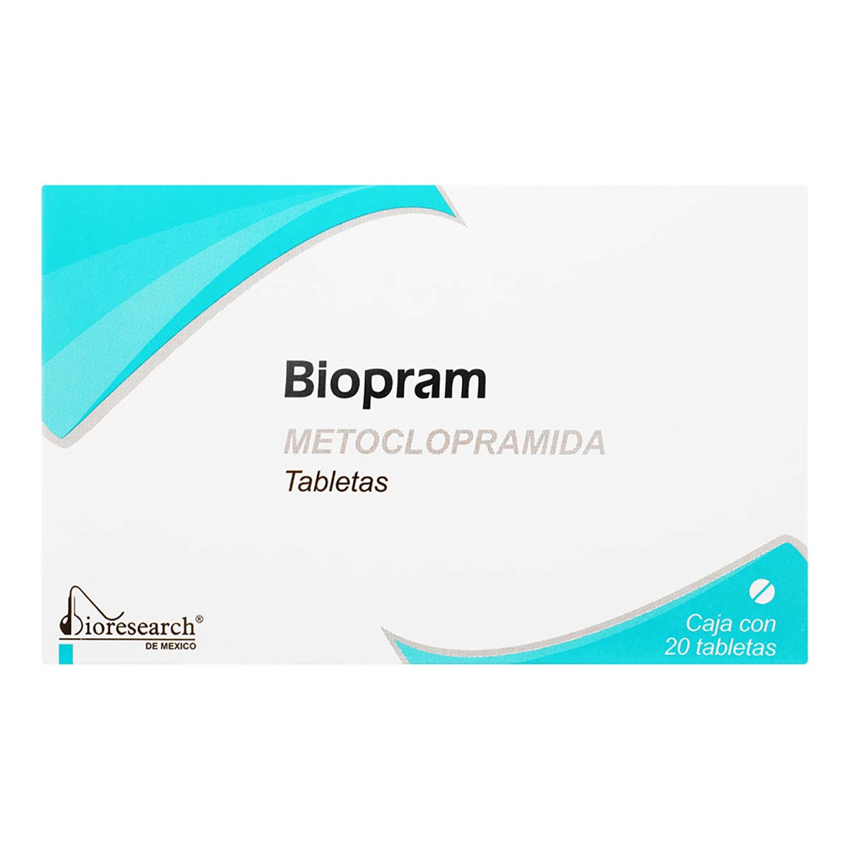 Biopram 20 tabletas, Lab. Bioresearch (Metoclopramida 10 mg)