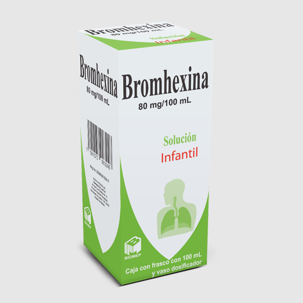 Bromhexina Infantil Solución 100 ml, Lab. Biomep (Bromhexina 80 mg / 100 ml)