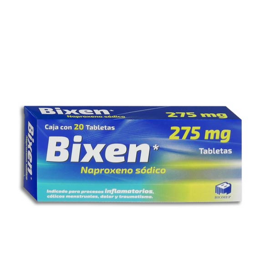 Bixen 20 tabletas, Lab. Biomep (Naproxeno sódico 275 mg)