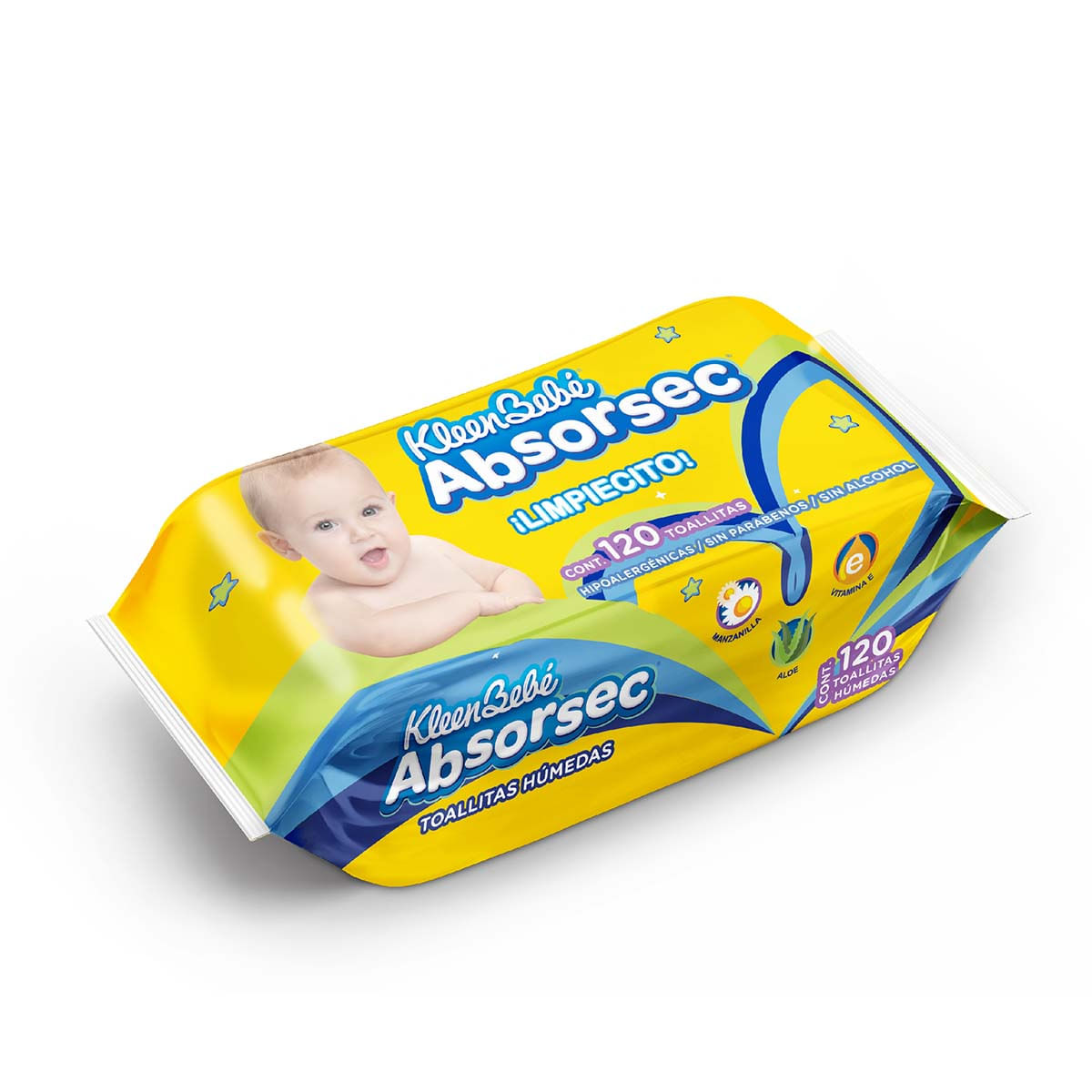 Toallas Húmedas Kleen Bebé AbsorSec 120 pzas  Kimberly-Clark