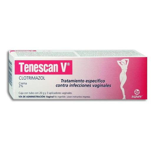 Tenescan V 20 gr y 3 aplicadores vaginales Crema Lab. Maver (Clotrimazol 2.000 gr /  100 gr)