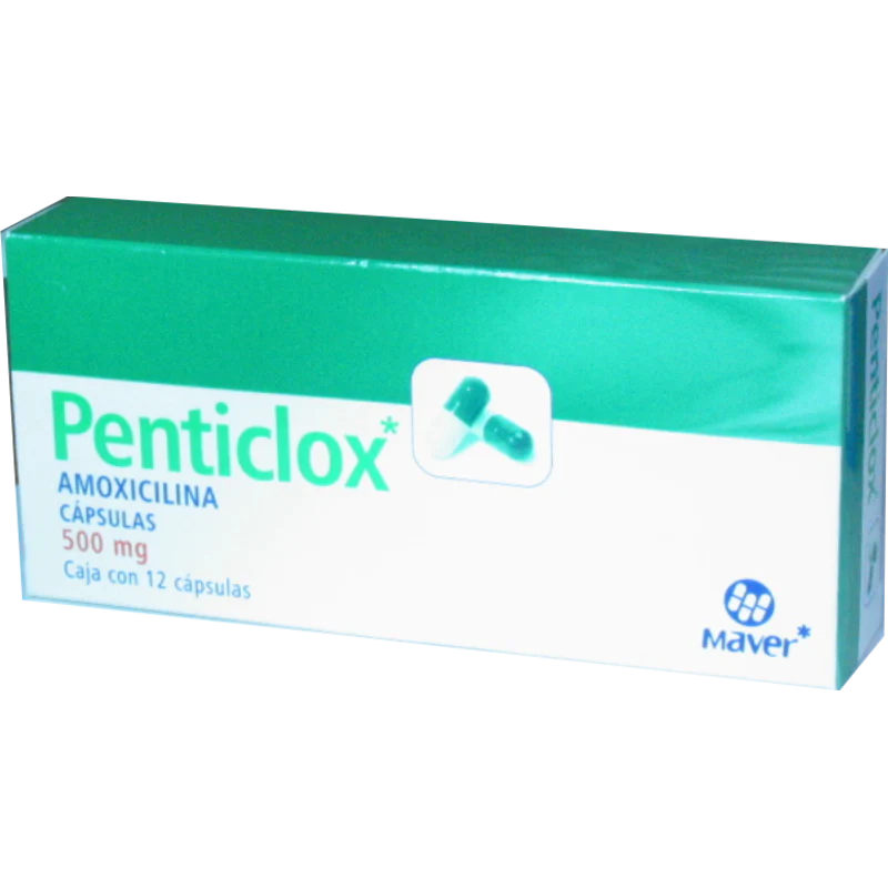 Penticlox 12 cápsulas, Lab. Maver (Amoxicilina 500 mg)