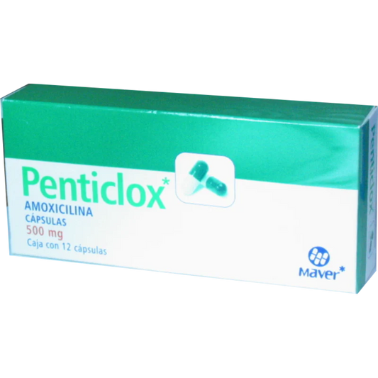 Penticlox 12 cápsulas, Lab. Maver (Amoxicilina 500 mg)