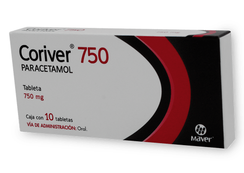 Coriver 750 10 tabletas, Lab. Maver (Paracetamol 750 mg)