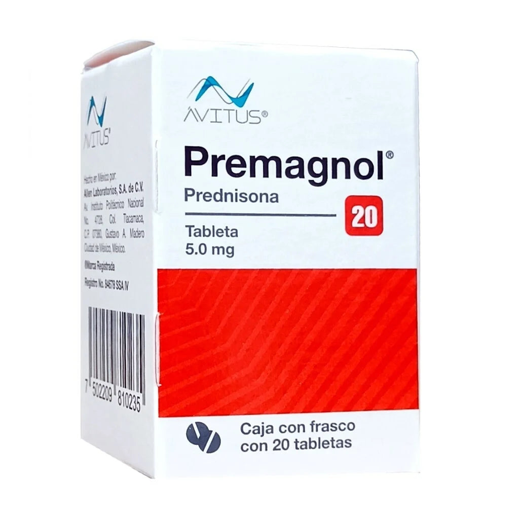 Pregmanol 20 tabletas, Lab. Avitus (Prednisona 5 mg)