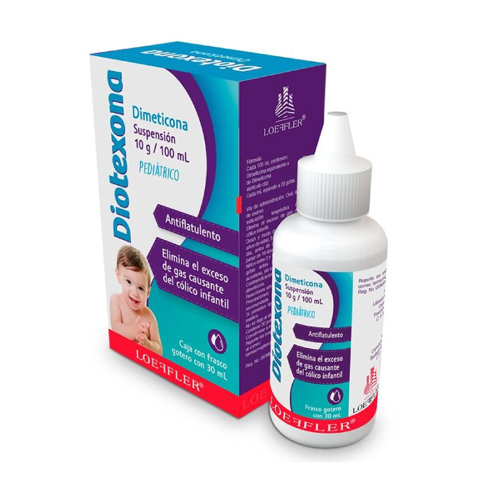 Diotexona 30 ml suspensión, Lab. Loeffler (Dimeticona 10 g / 100 ml)