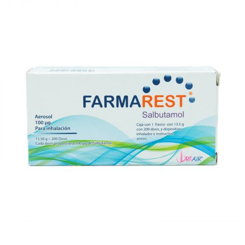 FarmaRest Aerosol para Inhalación 13.5 g 200 dosis, Lab. Farmacéutica Hispanoamericana (Salbutamol 100 mcg)