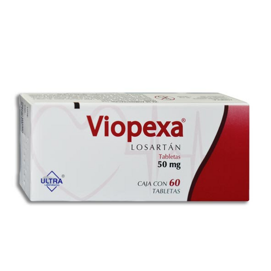 Viopexa 60 tabletas, Lab. Ultra (Losartán 50 mg)