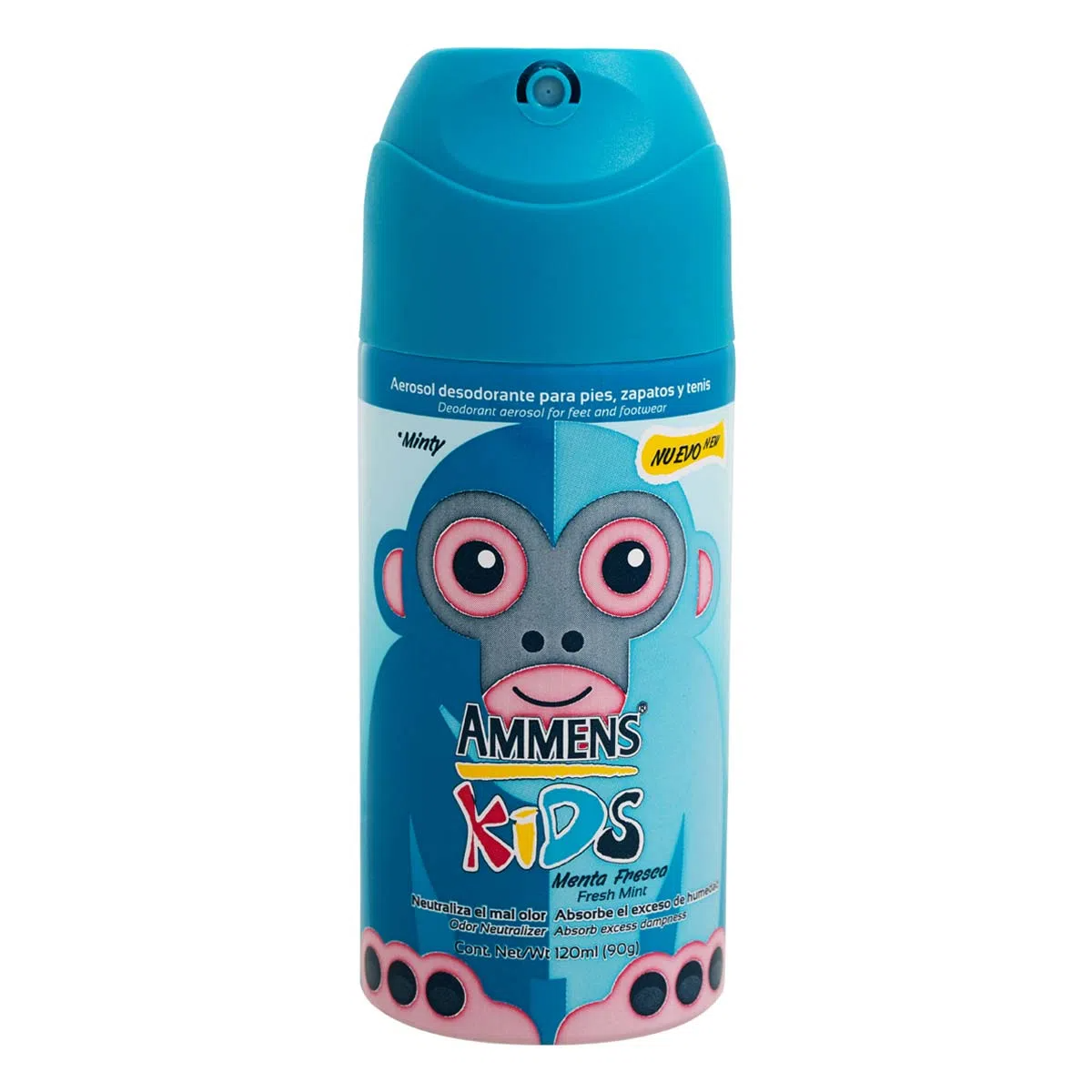 Desodorante para pies, zapatos y tenis Ammens Kids Menta Fresca 120 ml / 90 g, HelenTroy