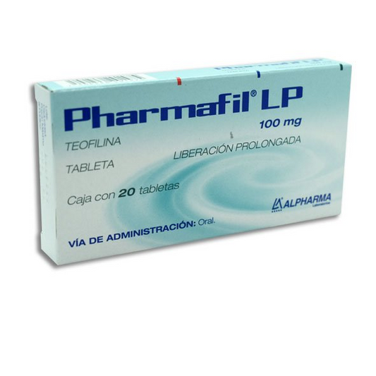 Pharmafil LP 20 Tabletas Lab. Alpharma (Teofilina 100.000 mg)