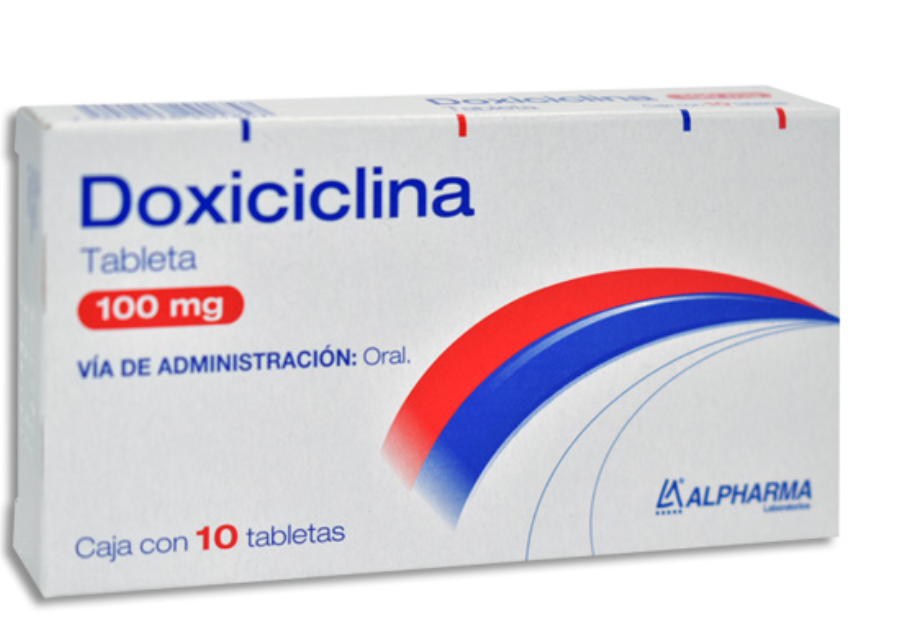 Doxiciclina 10 tabletas, Lab. Alpharma (Doxiciclina 100 mg)