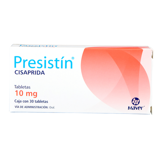 Presistín 30 tabletas, Lab. Maver (Cisaprida 10 mg)