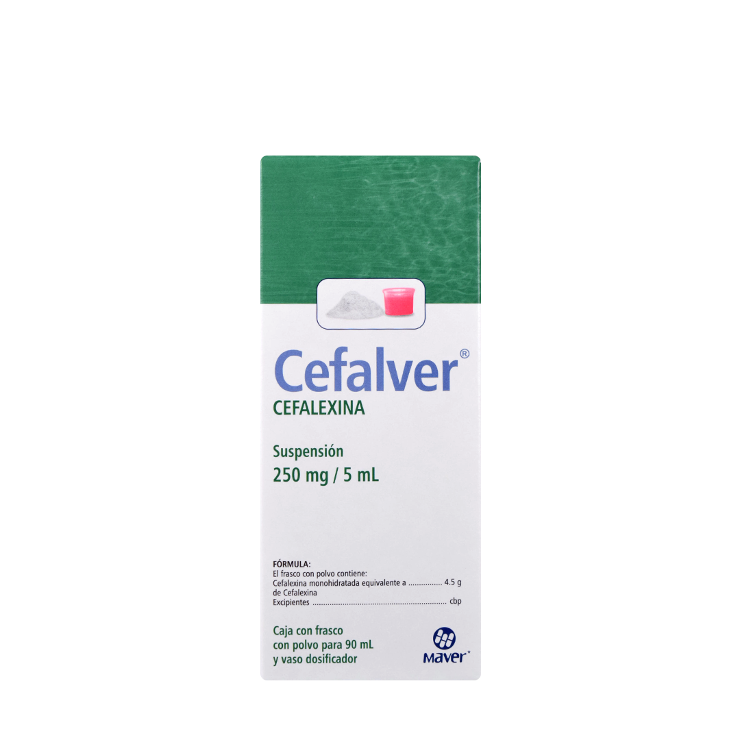 Cefalver 90 ml Suspensión (oral) Lab. Maver (Cefalexina 250.000 mg / 5 ml)