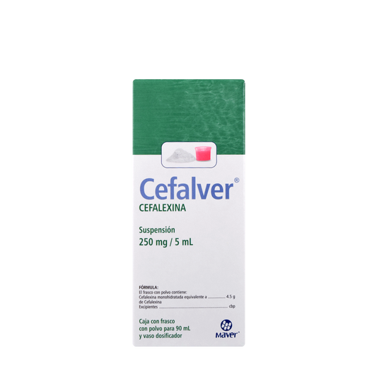 Cefalver 90 ml Suspensión (oral) Lab. Maver (Cefalexina 250.000 mg / 5 ml)