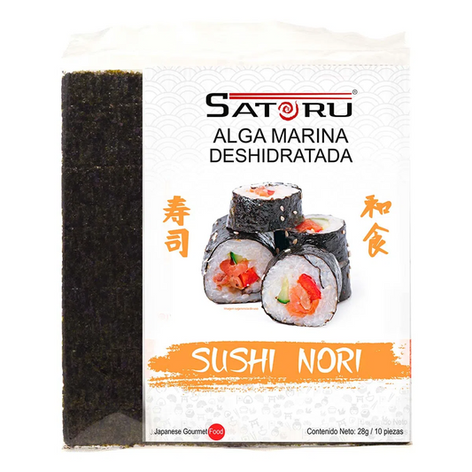 Alga Marina Deshidratada Sushi Nori 28 g / 10 pzas, Satoru