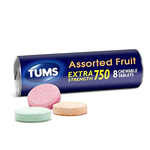 Tums Extra sabores surtido 1 Rollo c/ 8 Tabletas (masticables) Lab. GlaxoSmithKline (Carbonato de calcio 750.000 mg)