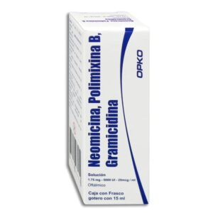 Neomicina, Polimixina B, Gramicidina 15 ml, Lab. Opko (Neomicina 1.75 mg, Polimixina B 5000 UI, 25 mcg / ml)