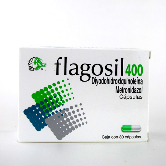 Flagosil 400 30 cáp. Cápsulas Lab. Collins (Metronidazol 400.000 mg , Diyodohidroxiquinoleína 200.000 mg)