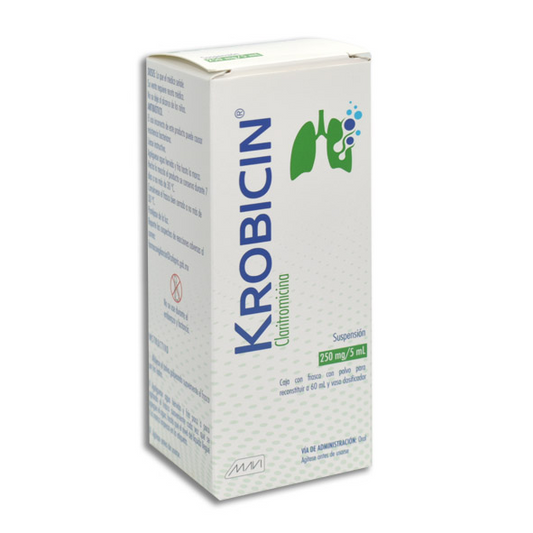 Krobicin 60 ml Suspensión (oral) Lab. Mavi (Claritromicina 250.000 mg / 5ml)