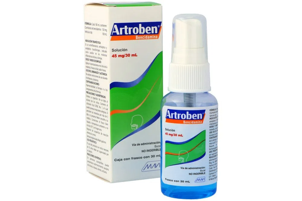 Artroben solución Bucofaríngea 30 ml, Lab. Mavi (Bencidamida 45 mg / 30 ml)