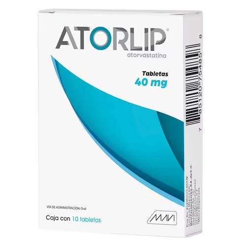 Atorlip 10 Tabletas Lab. Mavi (Atorvastatina 40.000 mg)