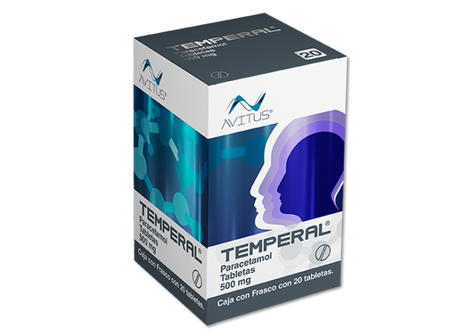 Temperal 20 Tabletas, Lab. Avitus (Paracetamol 500 mg)