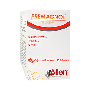 Premagnol 20 tabletas, Lab. Allen (Prednisona 5 mg)