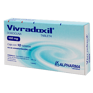 Vivradoxil 10 tabletas, Lab. Alpharma (Doxiciclina 100 mg)