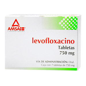 Levofloxacino 7 tabletas, Lab. AMSA (Levofloxacino 750 mg)