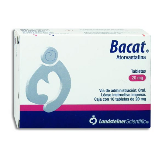 Bacat 10 tabletas, Lab. Landsteiner (Atorvastatina 20 mg)