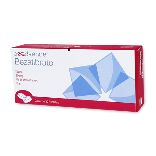 Bezafibrato 30 tabletas, Lab. Beadvance (Bezafibrato 200 mg)