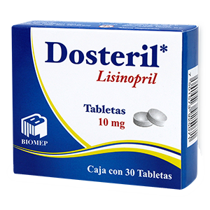 Dosteril 30 tabletas, Lab. Biomep (Lisinopril 10 mg)