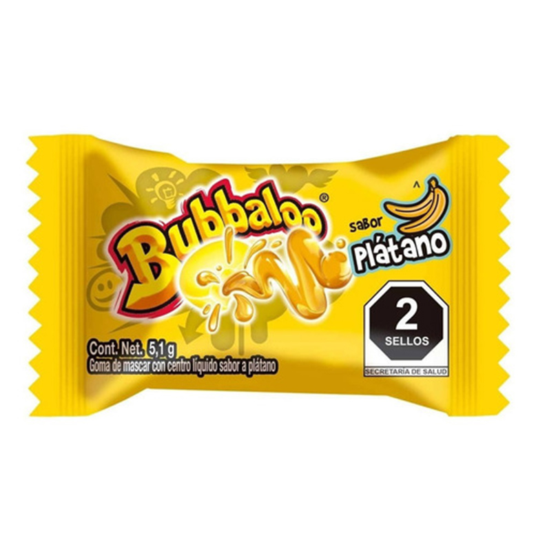 Chicle Bubbaloo Platano 1 pza, Adams