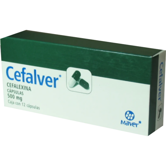 Cefalver 20 cápsulas, Lab. Maver (Cefalexina 500 mg)