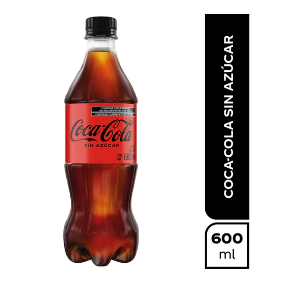 Coca Cola Sin Azúcar 600 ml, Coca Cola