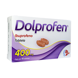 Dolprofen 10 tabletas, Lab. Collins (Ibuprofeno 400 mg)