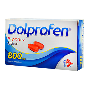 Dolprofen 10 tabletas, Lab. Collins (Ibuprofeno 800 mg)