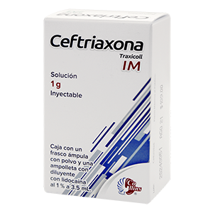 Ceftriaxona I.M. 1 ampula con 3.5 ml, Lab. Collins (Ceftriaxona 1 g)