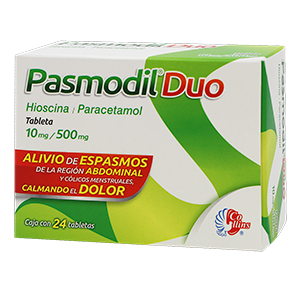 Pasmodil Duo 24 tabletas, Lab. Collins (Hioscina 10 mg, Paracetamol 500 mg)