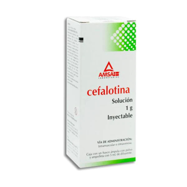 Cefalotina Solución Inyectable 5 ml, Lab. AMSA (Cefalotina 1 g / 5 ml)