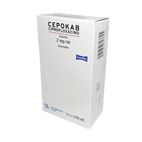 Cepokab 1 frasco de 10 ml Solución (inyectable) Lab. Fresenius Kabi (Ciprofloxacino 2mg/ml )