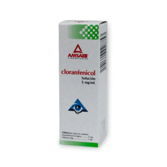 Cloranfenicol Solución Oftálmica 15 ml, Lab. AMSA (Cloranfenicol 5 mg / 1 ml)