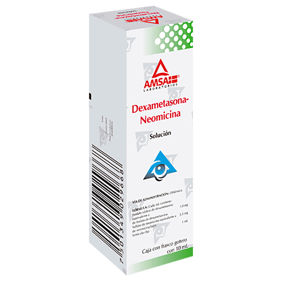 Solución Oftalmica 5 ml, Lab. AMSA (Dexametasona 1 mg, Neomicina 3.5 mg / 1 ml)