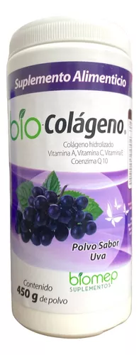 Bio-Colágeno Polvo 450 g, Lab. Biomep (Colágeno Hidrolizado Vitamina A , Vitamina C , Vitamina E , Coenzima Q 10)