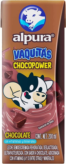 Leche Vaquitas Chocopower Sabor Chocolate 200 ml, Alpura