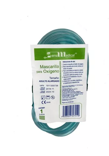 Mascarilla para oxígeno adulto alargado 1 pza, SensiMedical