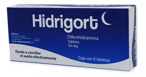 Hidrigort 8 tabletas, Lab. Degort's Chemical (Difenhidramina 50 mg)