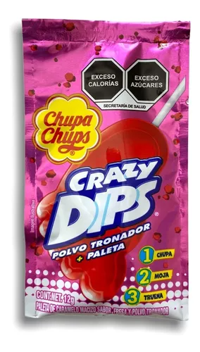 Crazy Dips Paleta sabor Fresa 12 g, Chupa Chups