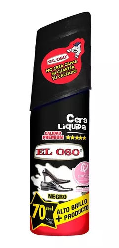 Cera liquida para zapatos El Oso color negro 70ml